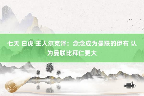 七天 白虎 王人尔克泽:念念成为曼联的伊布 认为曼联比拜仁更大