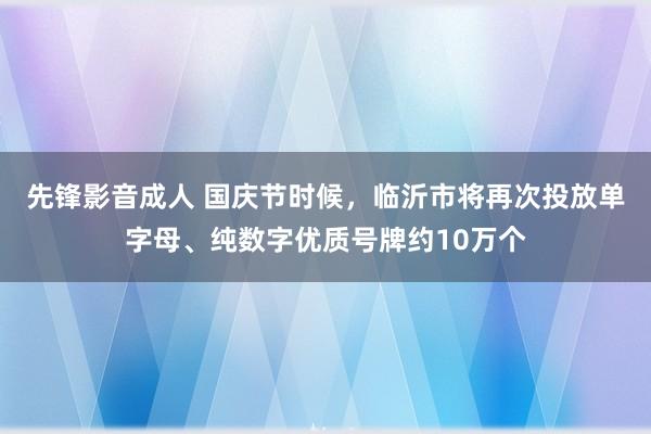 先锋影音成人 国庆节时候，临沂市将再次投放单字母、纯数字优质号牌约10万个