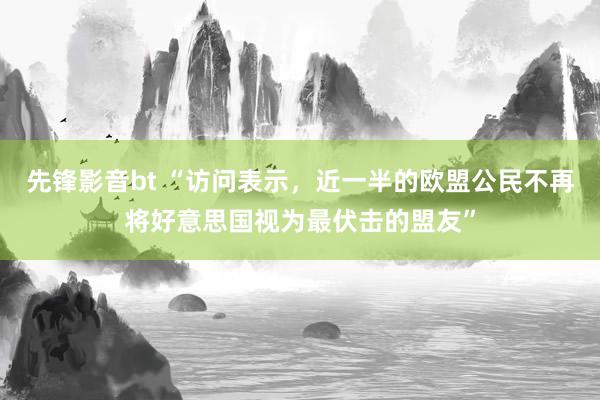 先锋影音bt “访问表示，近一半的欧盟公民不再将好意思国视为最伏击的盟友”