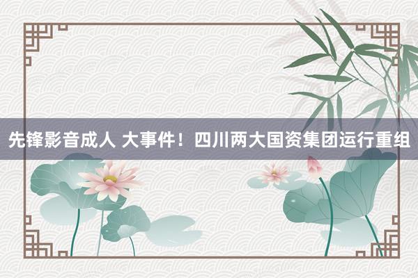 先锋影音成人 大事件！四川两大国资集团运行重组