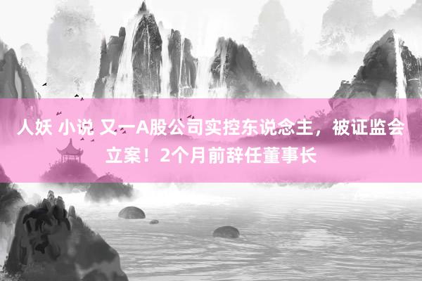 人妖 小说 又一A股公司实控东说念主，被证监会立案！2个月前辞任董事长