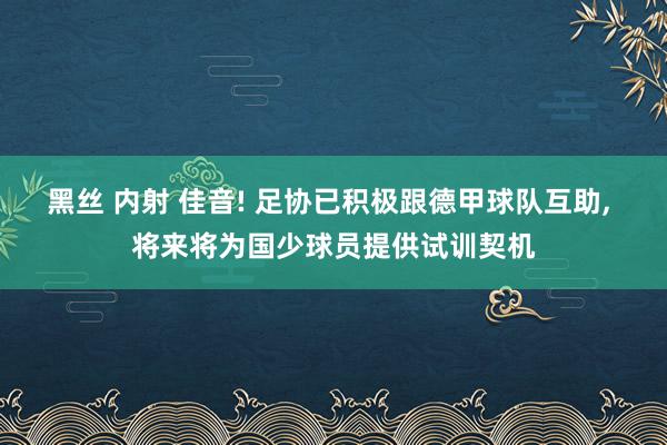 黑丝 内射 佳音! 足协已积极跟德甲球队互助， 将来将为国少球员提供试训契机
