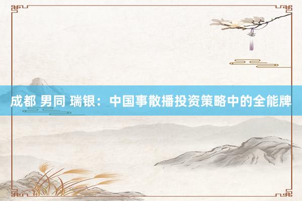 成都 男同 瑞银：中国事散播投资策略中的全能牌