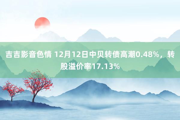 吉吉影音色情 12月12日中贝转债高潮0.48%，转股溢价率17.13%