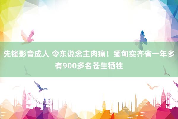 先锋影音成人 令东说念主肉痛！缅甸实齐省一年多有900多名苍生牺牲