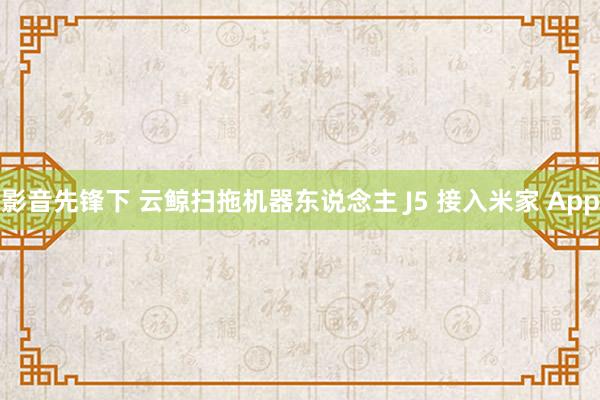 影音先锋下 云鲸扫拖机器东说念主 J5 接入米家 App