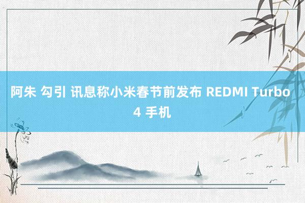 阿朱 勾引 讯息称小米春节前发布 REDMI Turbo 4 手机