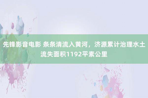 先锋影音电影 条条清流入黄河，济源累计治理水土流失面积1192平素公里