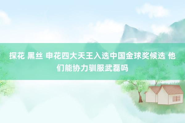 探花 黑丝 申花四大天王入选中国金球奖候选 他们能协力驯服武磊吗