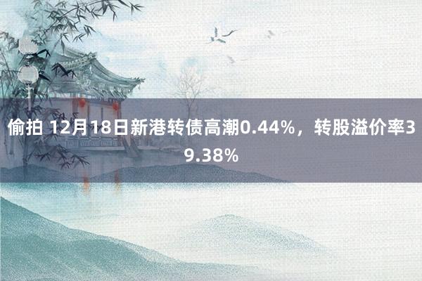 偷拍 12月18日新港转债高潮0.44%，转股溢价率39.38%