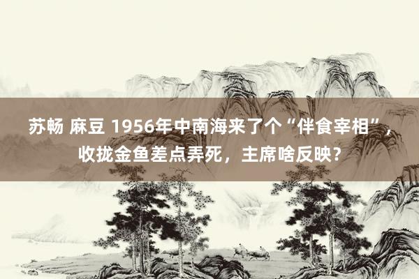 苏畅 麻豆 1956年中南海来了个“伴食宰相”，收拢金鱼差点弄死，主席啥反映？