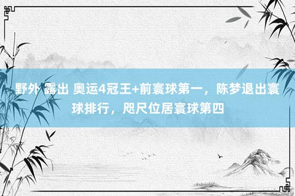 野外 露出 奥运4冠王+前寰球第一，陈梦退出寰球排行，咫尺位居寰球第四
