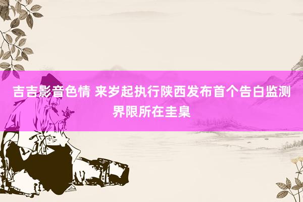吉吉影音色情 来岁起执行陕西发布首个告白监测界限所在圭臬