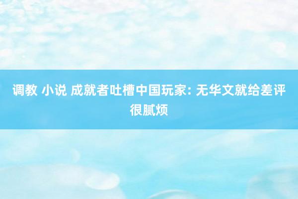 调教 小说 成就者吐槽中国玩家: 无华文就给差评很腻烦