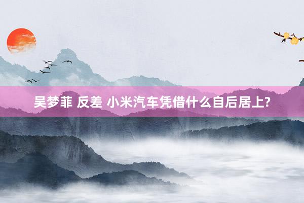 吴梦菲 反差 小米汽车凭借什么自后居上?