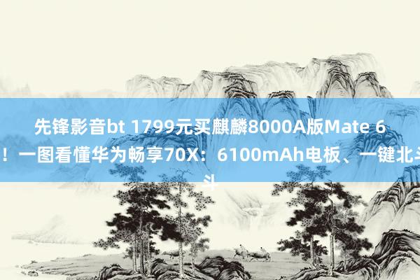先锋影音bt 1799元买麒麟8000A版Mate 60！一图看懂华为畅享70X：6100mAh电板、一键北斗