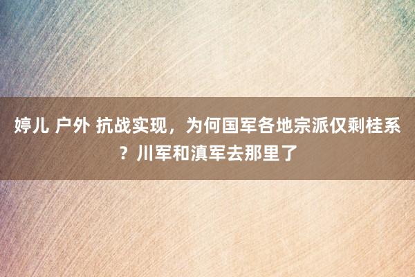 婷儿 户外 抗战实现，为何国军各地宗派仅剩桂系？川军和滇军去那里了
