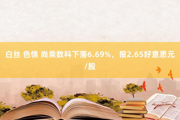 白丝 色情 尚乘数科下落6.69%，报2.65好意思元/股