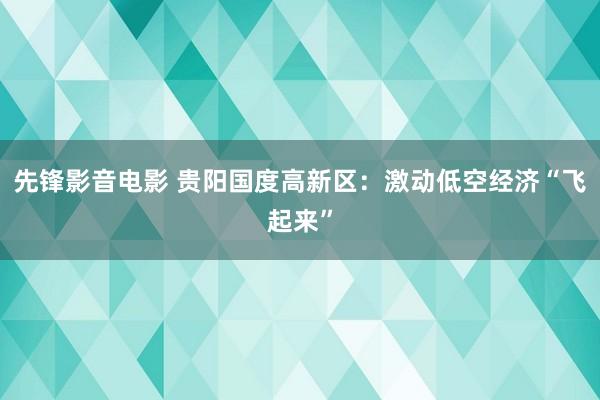 先锋影音电影 贵阳国度高新区：激动低空经济“飞起来”