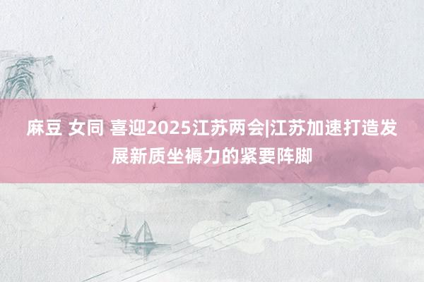 麻豆 女同 喜迎2025江苏两会|江苏加速打造发展新质坐褥力的紧要阵脚