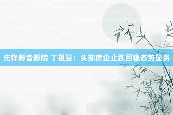 先锋影音影院 丁祖昱：头部房企止跌回稳态势显贵