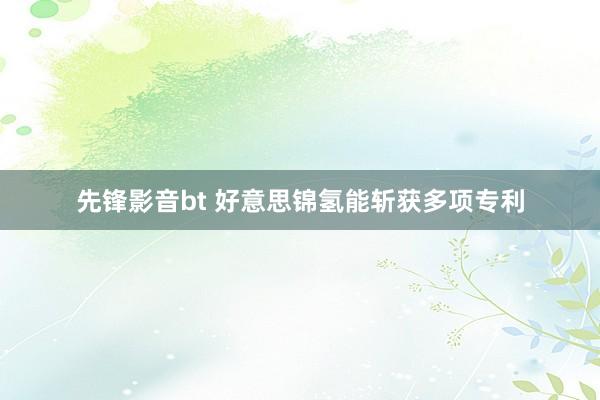 先锋影音bt 好意思锦氢能斩获多项专利