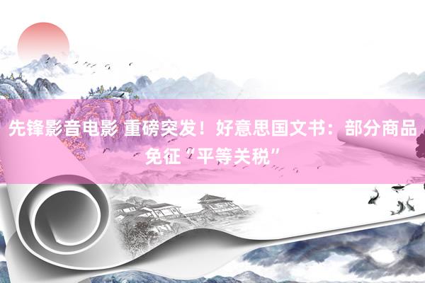 先锋影音电影 重磅突发！好意思国文书：部分商品免征“平等关税”